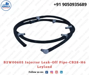 B2W00605 Injector Leak-Off Pipe-CB28-H6 Leyland